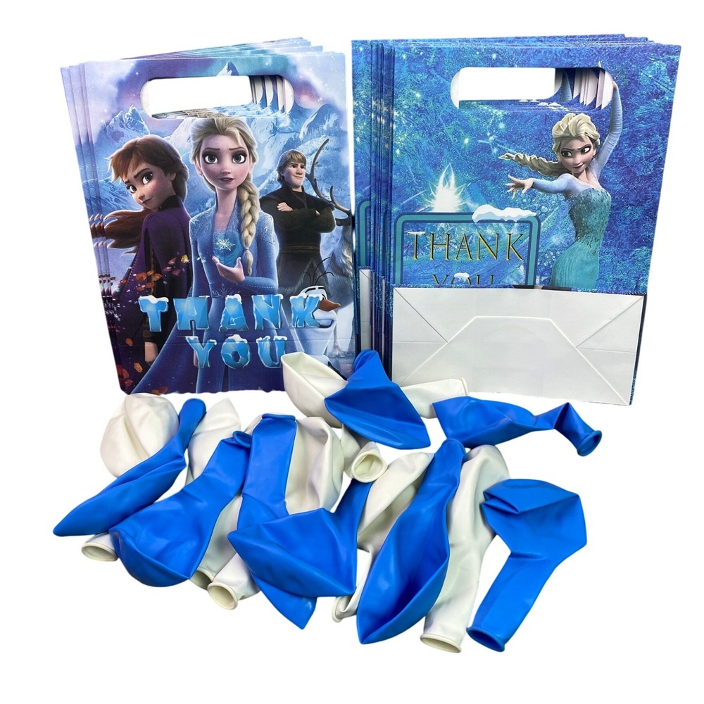Disney Frozen Birthday Party Favor Thank You Bags Balloons 32 Piece Set‎ NEW